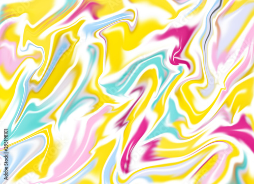 Digital fluid art design  imitation of marble stone or liquids. Colorful and vibrant abstract background