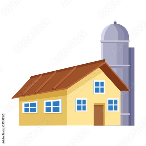 farm house and granary icon design