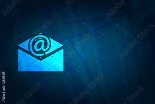 Newsletter email icon futuristic digital abstract blue background