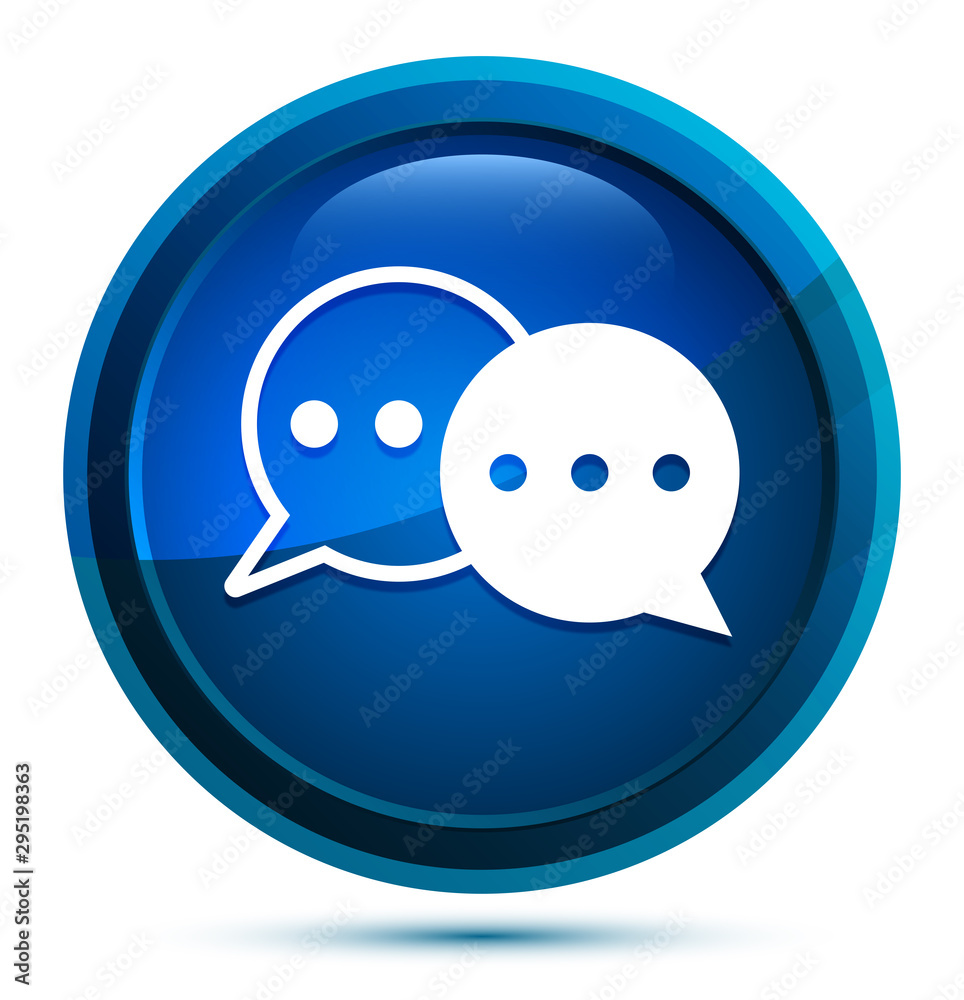Conversation icon elegant blue round button illustration Conversation icon elegant blue round button illustration