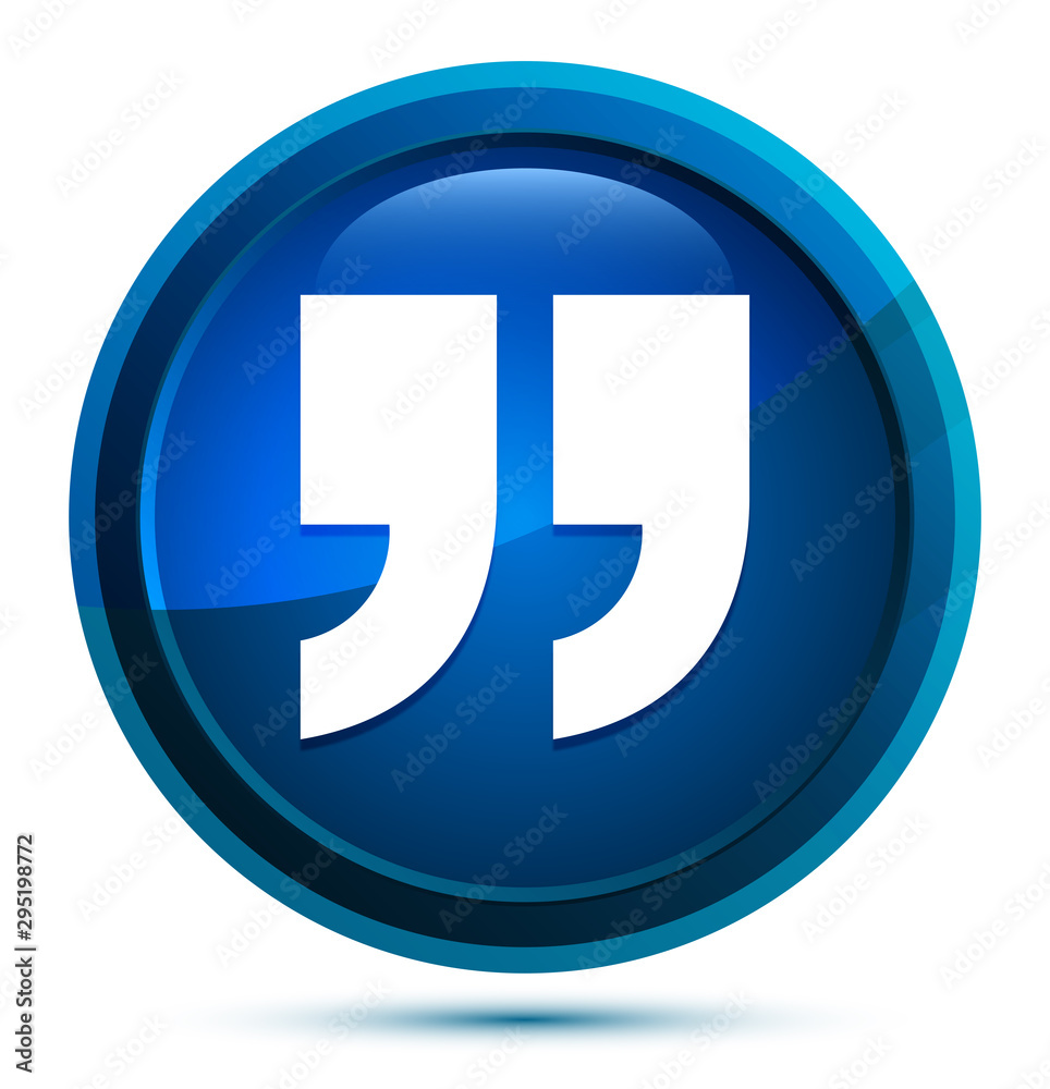Quote icon elegant blue round button illustration Quote icon elegant blue round button illustration