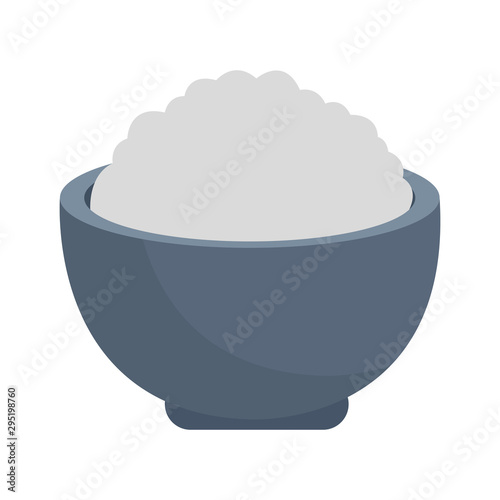 bowl with rice icon, flat design