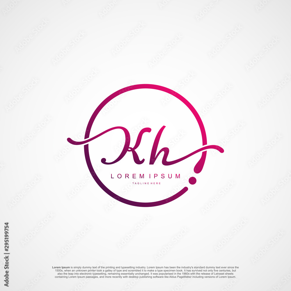 Initial Letter KH Logo Elegant Minimalist Signature Modern Logotype. Initial Letter KH Logo Elegant Minimalist Signature Modern Logotype.