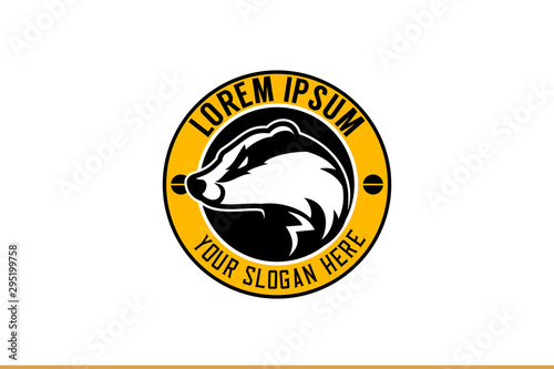 Fotografie, Tablou Honey Badger head emblem vector logo template