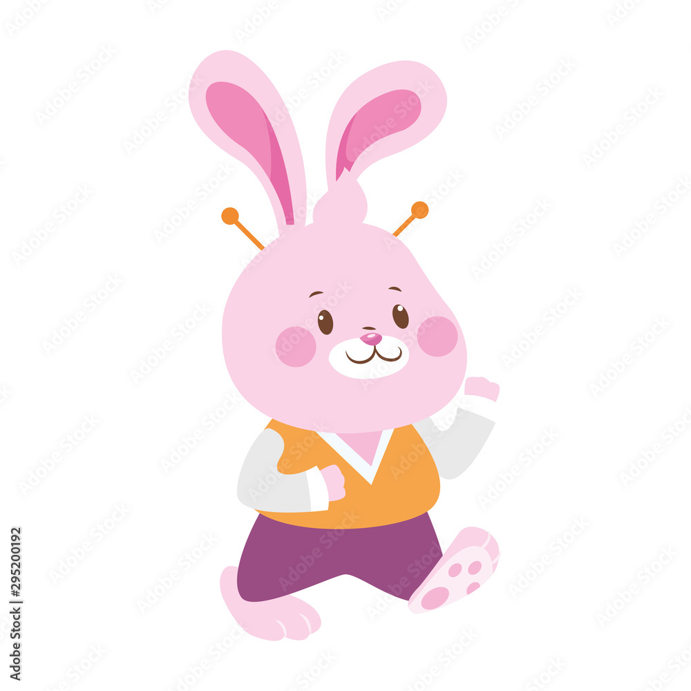 Cartoon happy Rabbit icon, flat colorful design Cartoon happy Rabbit icon, flat colorful design