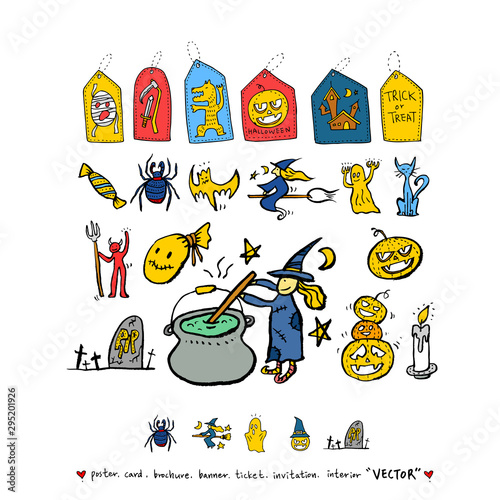 (정사각)할로윈 포스터 / 손으로 그린 할로윈 그림