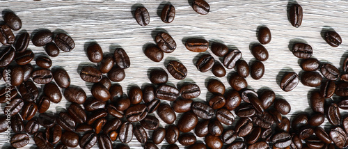 closeup background of arabica coffee beans