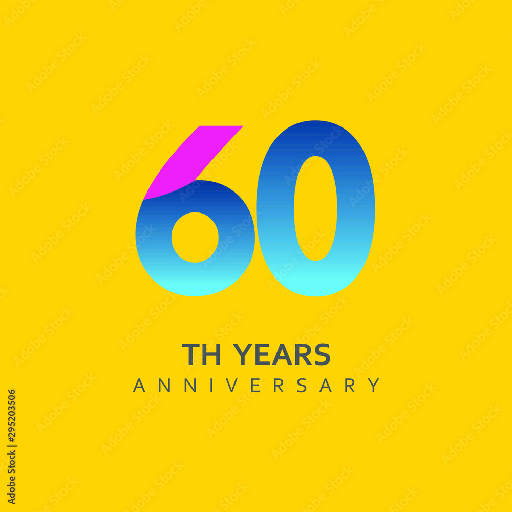 60 Year Anniversary Vector Template Design Illustration