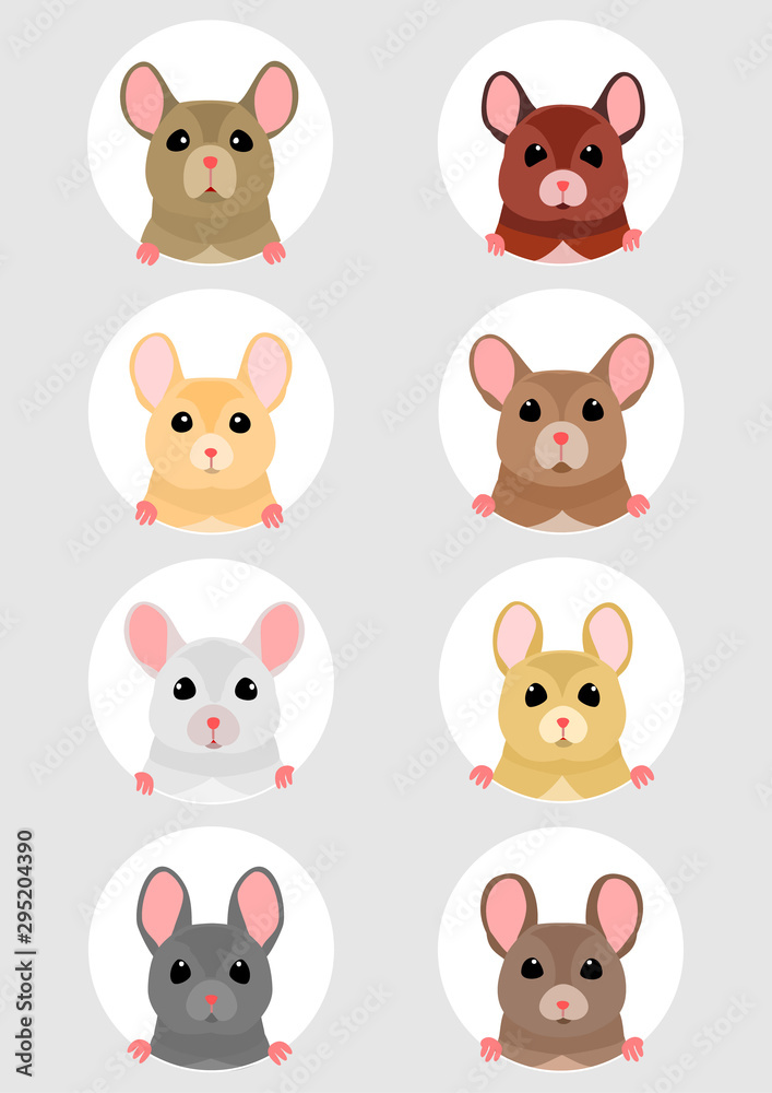 cute mice face set