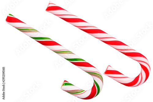 Quadro su tela Duo of candy cane, traditional treat of Christmas