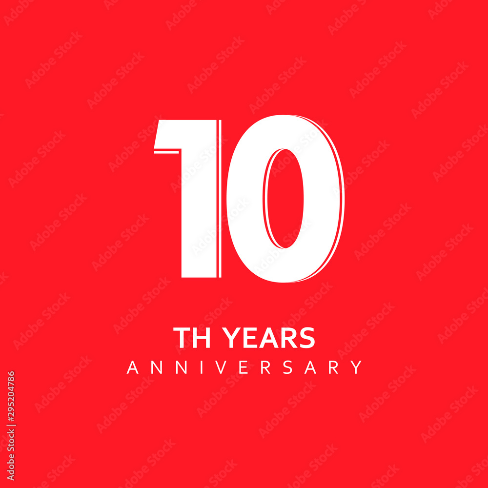 10 Year Anniversary Vector Template Design Illustration