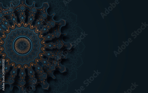 Decorative background with ornamental elements in oriental style. Vector illustration