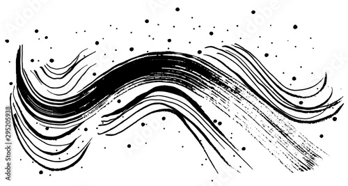 波しぶき　毛筆イラスト　手書き