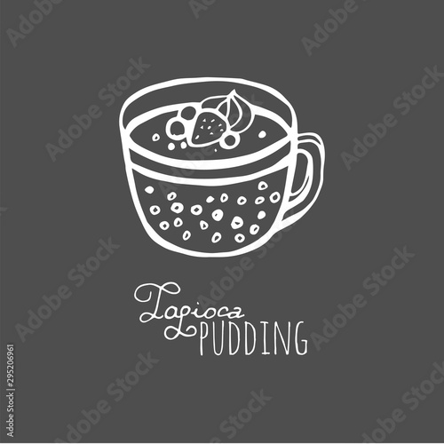Bubble milk tea funny. Hand drawn kawaii smiled drinks. Cute cartoon vector illustration.