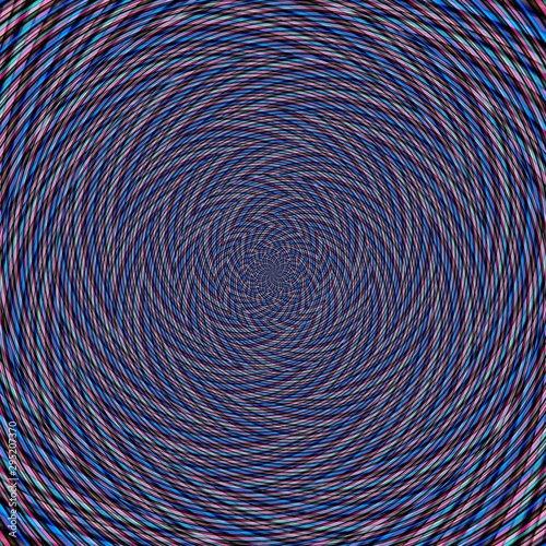Illusion background spiral pattern zig-zag, decoration kaleidoscope.