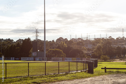 Suburban AFL football field during bright afternoon light. photo