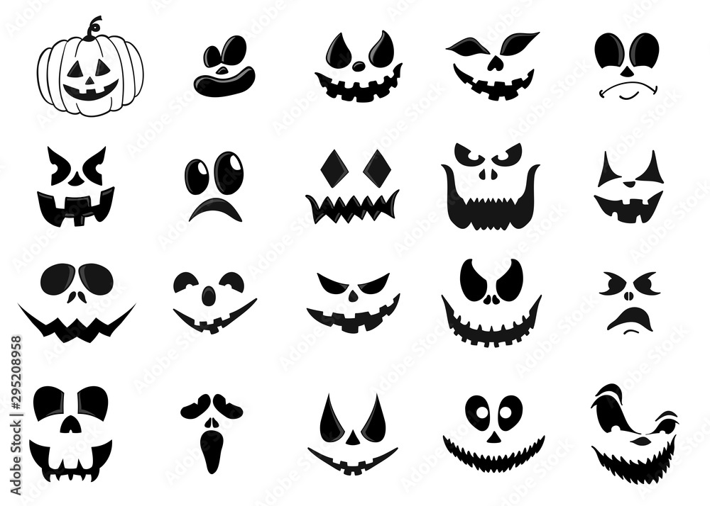Halloween Scary Face Pumpkin or Ghost Graphic by PurMoon