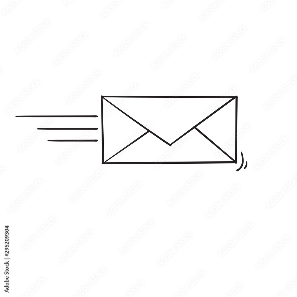 Send letter, Envelope, Message email, with doodle handdrawn style Send letter, Envelope, Message email, with doodle handdrawn style
