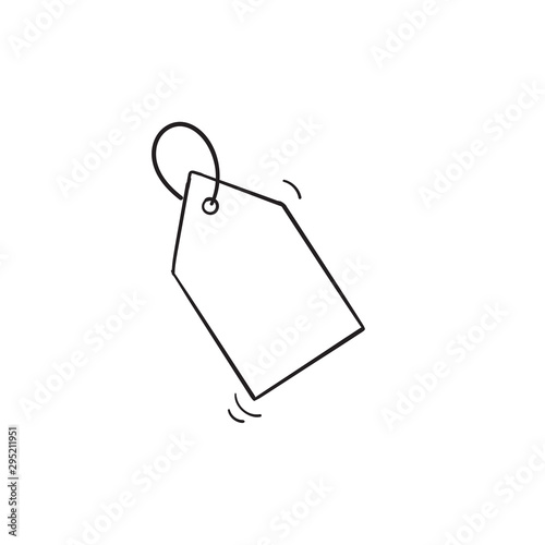 Price tag icon with handdrawn doodle style vector