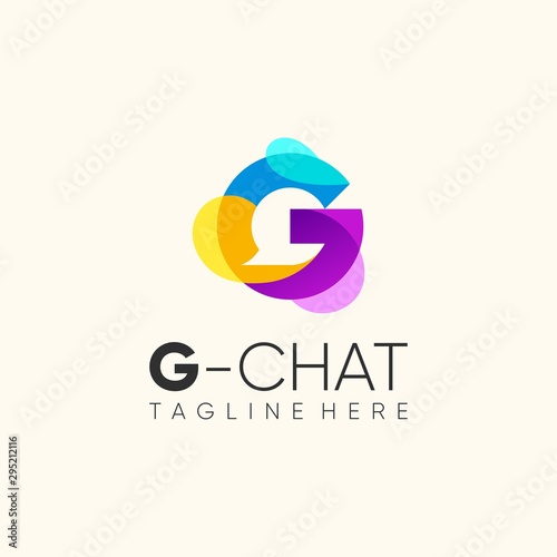 letter g logo design vector. with chat concept.