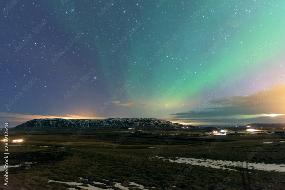 Aurora borealis or northern light, Iceland