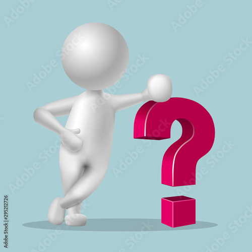 Vector drawn people symbol,Rely on the question mark.Image uses a grid gradient.	