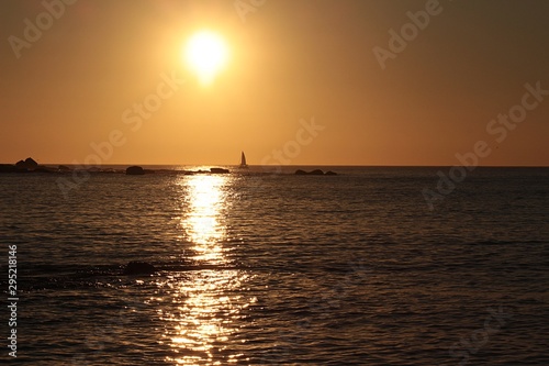 beautiful view of sunset on the beach in Chile
