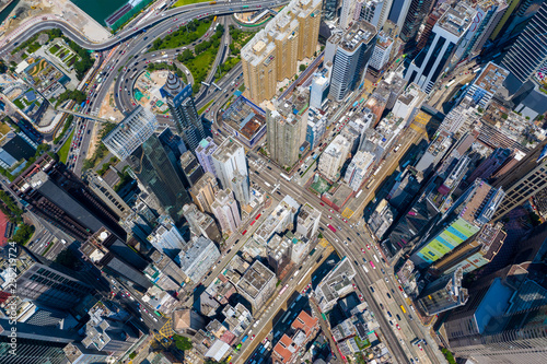  Top down view of Hong Kong city © leungchopan