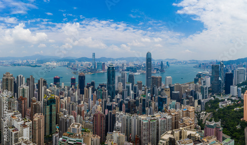 Top view of Hong Kong skyline © leungchopan