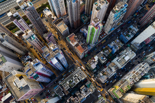 Top Down view of Hong Kong city