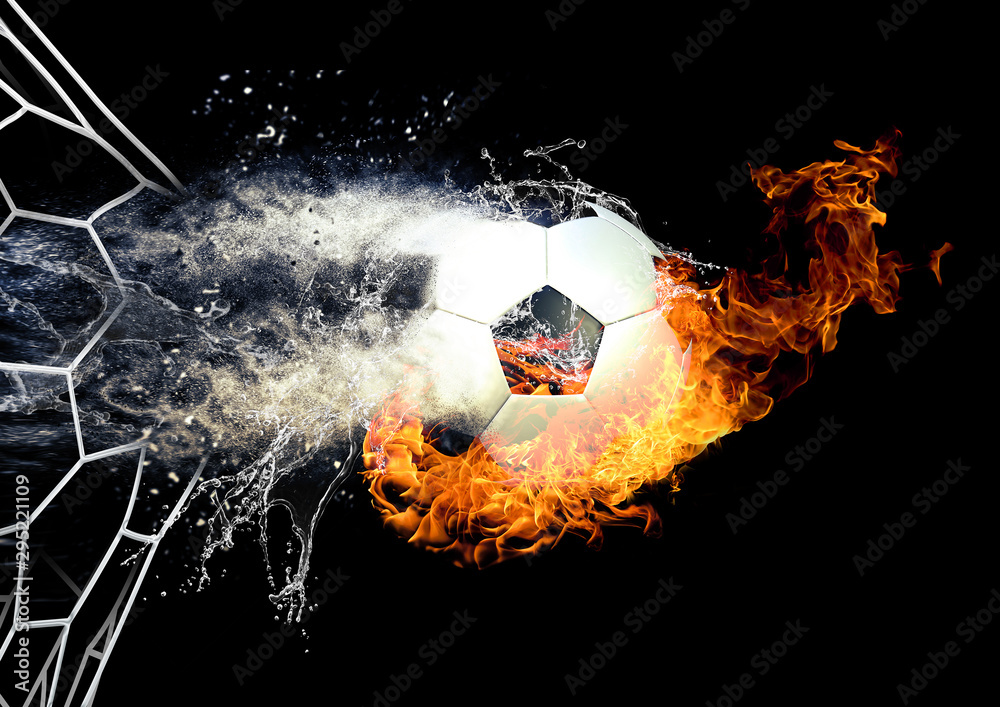 ゴールネットを突き破るサッカーボール Stock Illustration Adobe Stock