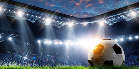Full night football arena in lights