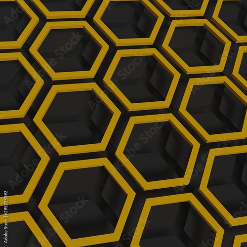 Abstract hexagon geometry concept