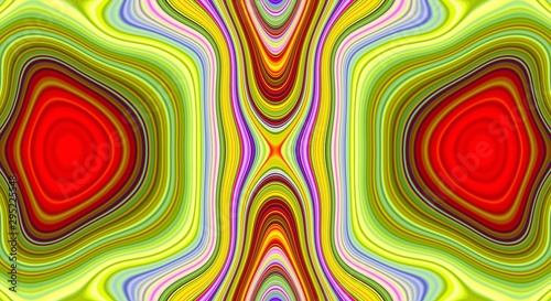 Psychedelic symmetry abstract pattern and hypnotic background, illustration artistic.