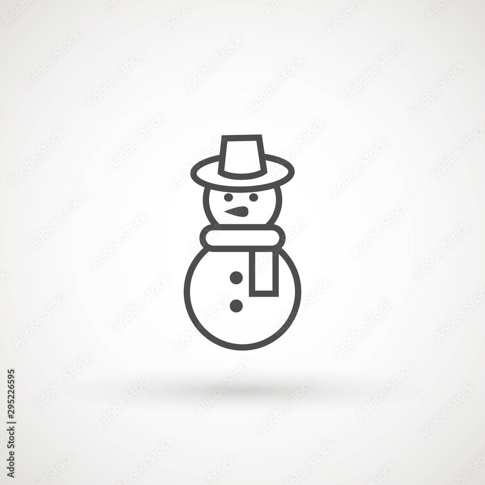 Snowman icon vector illustration on white background for Christmas design. Snowman xmas icon. Snowman icon vector illustration on white background for Christmas design. Snowman xmas icon.