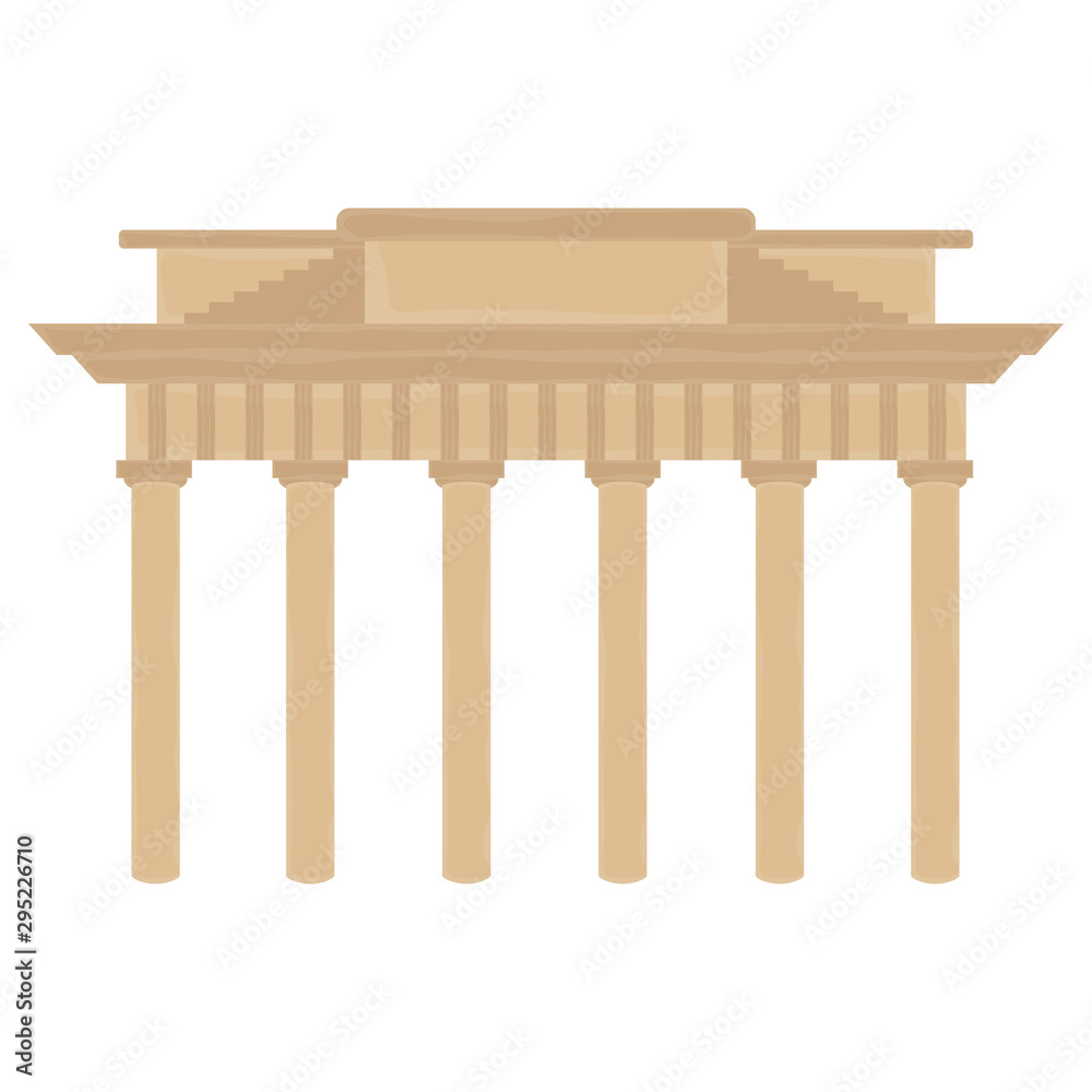 Fototapeta premium Isolated Brandenburg Gate colored icon over a white background - Vector