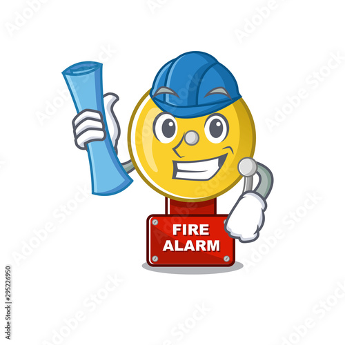 Architect fire alarm isolated with the mascot