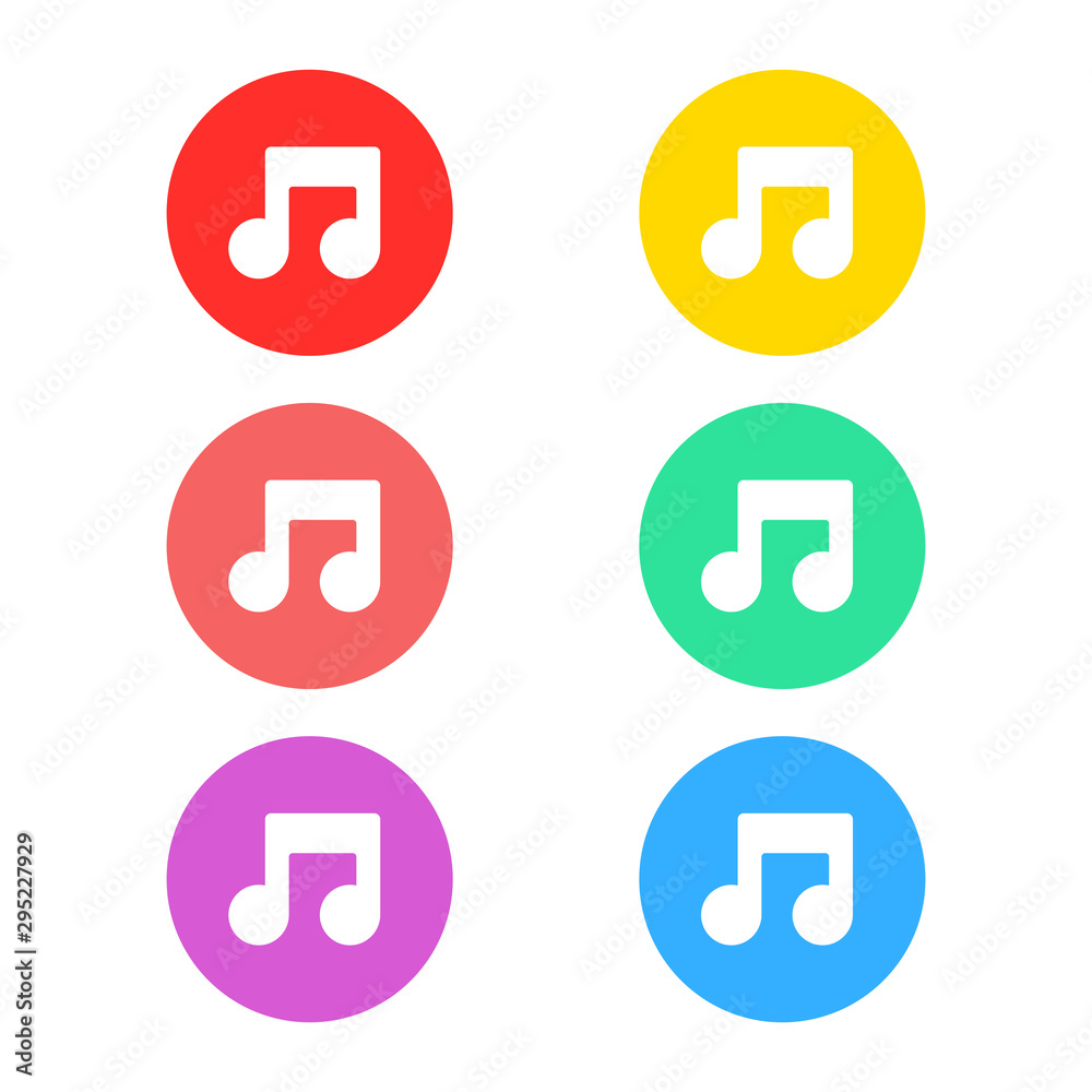 music notes button icon set music notes button icon set