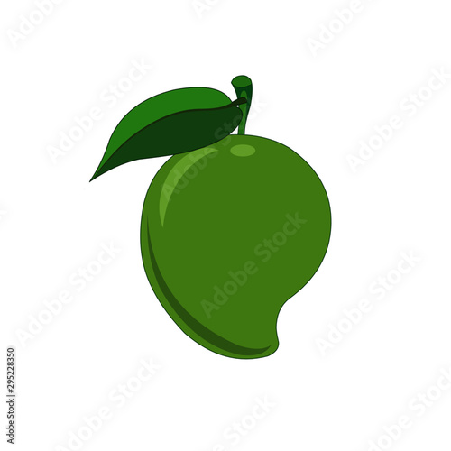 Green Raw Mango - Cartoon Vector Image