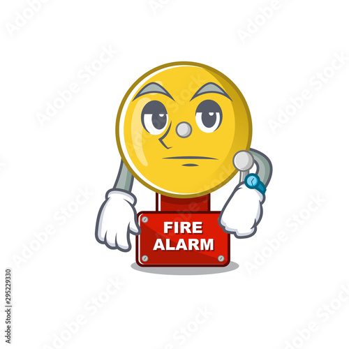 Waiting fire alarm in the a cartoon
