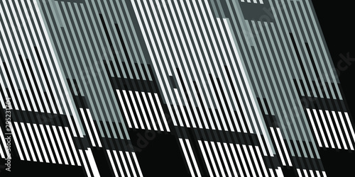 Dynamic flow black white lines. Digital glitch abstract Vector   background