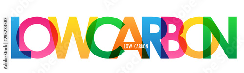 LOW CARBON colorful vector typography banner