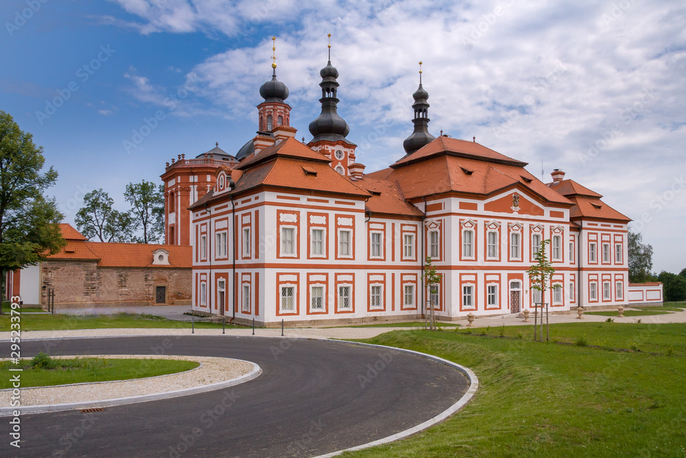 Museum and Gallery of the Northern Pilsen Region at Marianska Tynice. It is a former pilgrimage destination in Bohemia, now the Czech Republic, with the Baroque Church built 18th century. Týnec, CZ.