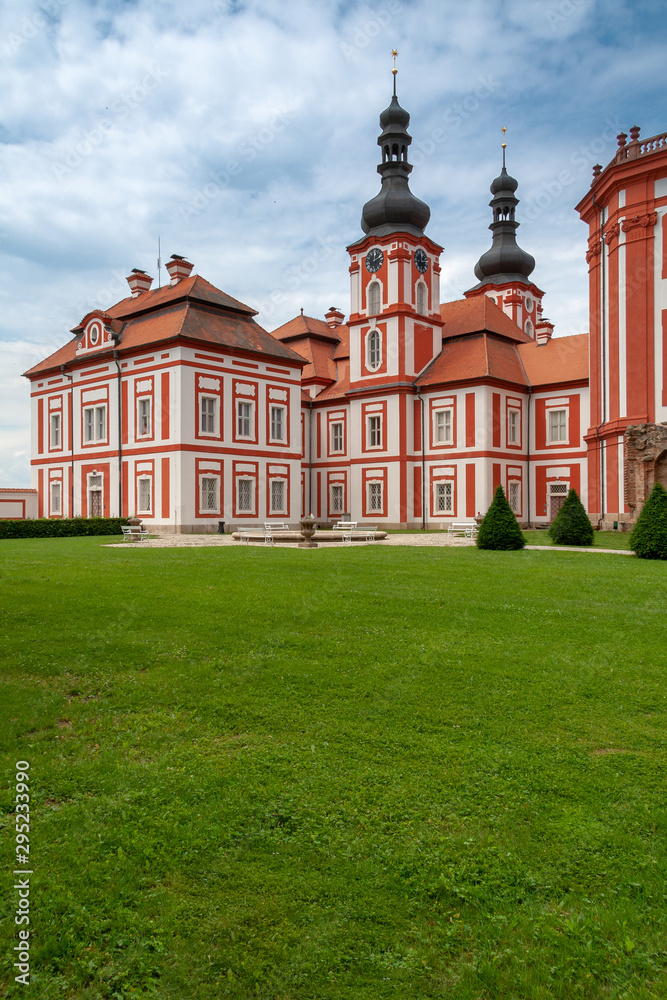 Museum and Gallery of the Northern Pilsen Region at Marianska Tynice. It is a former pilgrimage destination in Bohemia, now the Czech Republic, with the Baroque Church built 18th century. Týnec, CZE