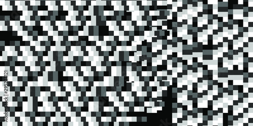 Dynamic flow black white shapes. Digital glitch abstract Vector   background