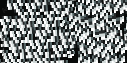 Dynamic flow black white shapes. Digital glitch abstract Vector   background