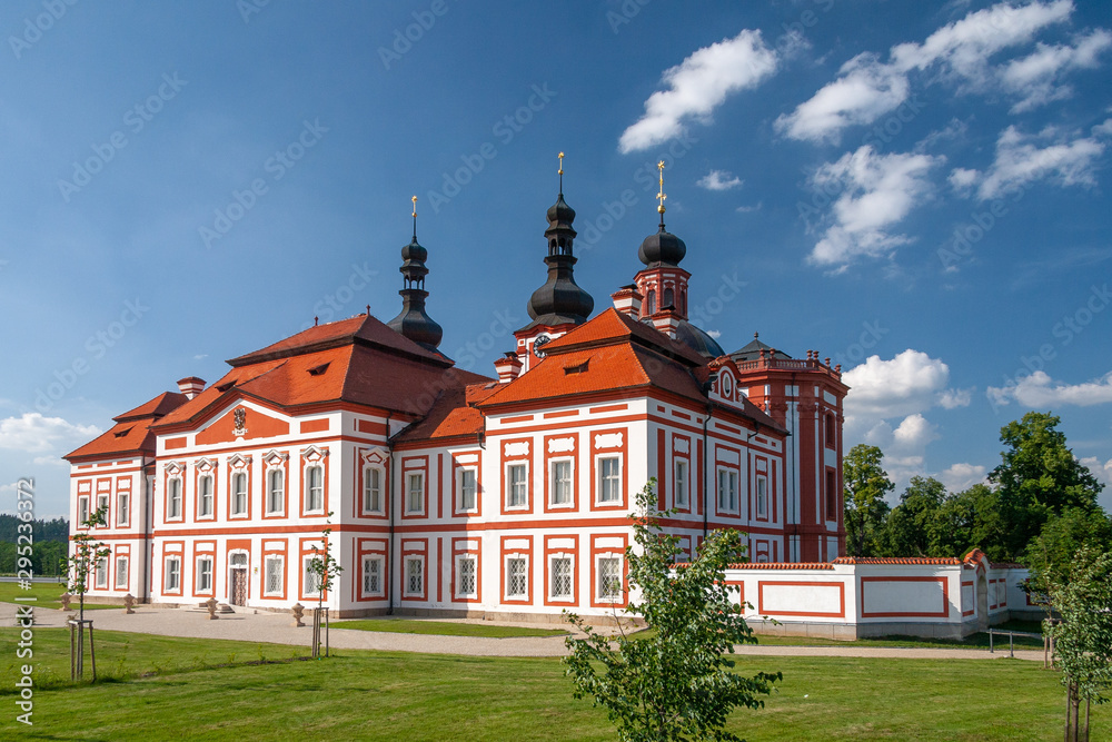 Museum and Gallery of the Northern Pilsen Region at Marianska Tynice. It is a former pilgrimage destination in Bohemia, now the Czech Republic, with the Baroque Church built 18th century. Týnec, CZE Museum and Gallery of the Northern Pilsen Region at Marianska Tynice. It is a former pilgrimage destination in Bohemia, now the Czech Republic, with the Baroque Church built 18th century. Týnec, CZE