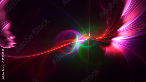 3D rendering abstract colorful fractal light background