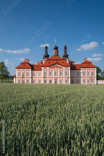 Museum and Gallery of the Northern Pilsen Region at Marianska Tynice. It is a former pilgrimage destination in Bohemia, now the Czech Republic, with the Baroque Church built 18th century. Týnec, CZE