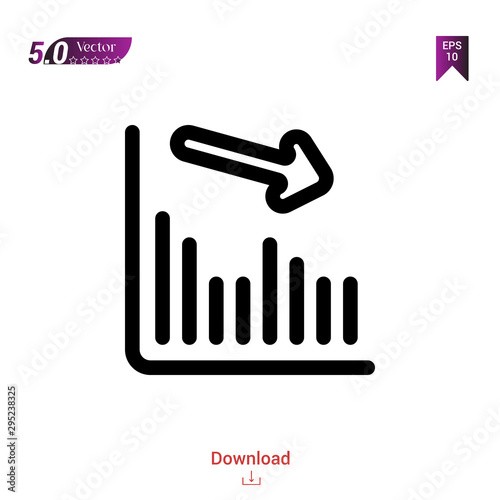 Outline loss icon. loss icon vector isolated on white background. Graphic design, material-design,  mobile application, logo, user interface. EPS 10 format vector